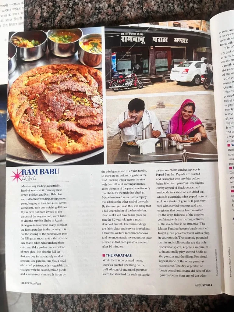 BBC GoodFood feature on Ram Babu Paratha Bhandar