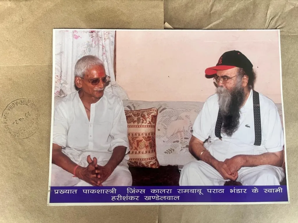Jiggs Kalra with Ram Babu Paratha Bhandar owner Harishankar Khandelwal